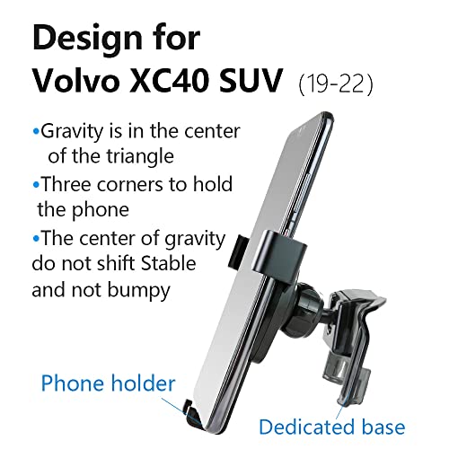 LUNQIN Car Phone Holder for 2019-2023 Volvo XC40 SUV Auto Accessories Navigation Bracket Interior Decoration Mobile Cell Phone Mount
