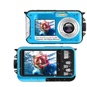 TOUMENY Waterproof Digital Camera, Full Hd 2.7K 48Mp16X Digital Zoom Video Recorder, Self-Timer Dual Screen