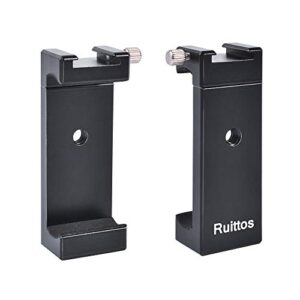 ruittos metal phone tripod mount with remote, smartphone tripod holder and bluetooth camera shuttercell phone clip with hot-shoe mount, compatible with iphone 13 pro max 12 11 x 8 7 samsung lg huawei