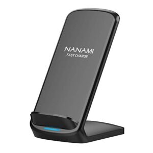 nanami upgraded fast wireless charger,qi-certified wireless charging stand compatible samsung galaxy s23/s22/s21/s20/s10/s9 s8/note 20 ultra/10/9 & qi phone charger for iphone 14/13/12/se/11/xr/xs/x/8