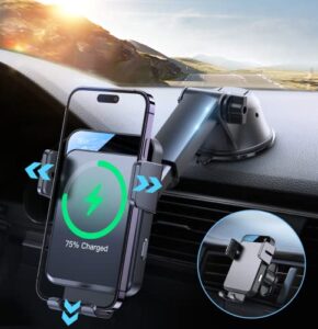 joyroom wireless car charger jr-zs219，15w qi fast charging phone mount for car， no fear of bumps and never fall off for iphone 14 13 12 11, galaxy s22/s20+