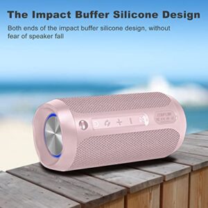 EDUPLINK Portable Bluetooth Speaker - 20W Output, 3600mAh Battery with Extended Playtime, Waterproof IPX7, TWS Pairing, RGB LED Lights & TF Card Slot - Pink