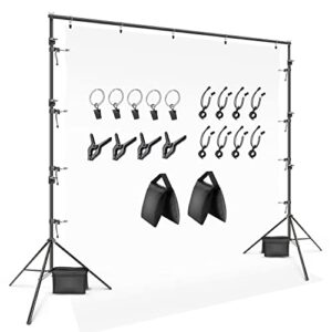 limostudio 10 x 9.6 ft. (w x h) heavy duty backdrop stand, easy background install with ring clip, elastic string clip, clamp, photo studio, agg3132