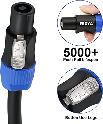 EBXYA 3 Feet Speakon Speaker Cable 12 Gauge(AWG) - Premium Speakon to Speakon Audio Cable Cord with NL4FX (NL4FC) Connector - 4 Conductor