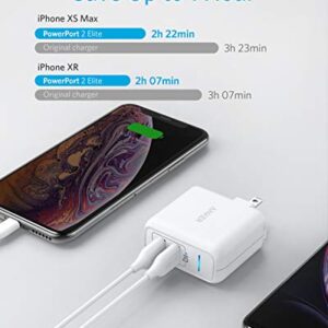 Anker Car Charger, Mini Aluminum Alloy 24W Dual USB Car Charger with Elite Dual Port 24W Wall Charger