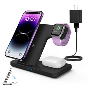 joygeek foldable 3-in-1 wireless charger – charging dock for apple, wireless charger station for iphone 14/13/12/11 pro, pro max, plus, mini/se/x/8, iwatch ultra/8/7/6/se/3, airpods pro/pro2/2/3