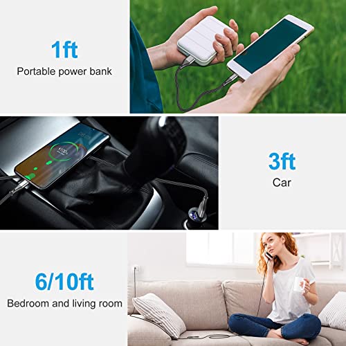 USB Type C Cable Fast Charging,3pack 10ft Premium Nylon Braided 3A Rapid Charger Quick Cord,Type C to A Cable Compatible for Samsung Galaxy S21 S20 S10 S9 S8 Plus,Note 20 10 9 8, LG V50 V40 G8 G7