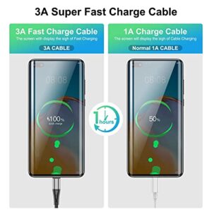 USB Type C Cable Fast Charging,3pack 10ft Premium Nylon Braided 3A Rapid Charger Quick Cord,Type C to A Cable Compatible for Samsung Galaxy S21 S20 S10 S9 S8 Plus,Note 20 10 9 8, LG V50 V40 G8 G7