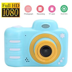 Children Video Record Camera, Dual Lens 2.4in 1080P Kid Camera Toys, Support Continuous Shooting, Time Lapse Photography, Gift for Children on Children's Day, Birthday, Christmas (Blue)