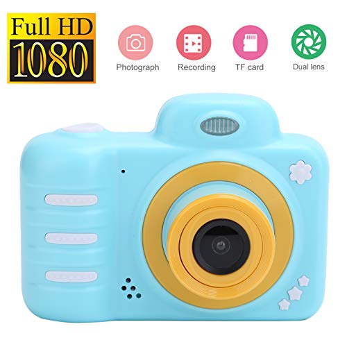 Children Video Record Camera, Dual Lens 2.4in 1080P Kid Camera Toys, Support Continuous Shooting, Time Lapse Photography, Gift for Children on Children's Day, Birthday, Christmas (Blue)