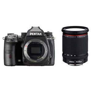 pentax k-3 mark iii aps-c-format dslr camera body, black with hd da 16-85mm f3.5-5.6 ed dc wr lens
