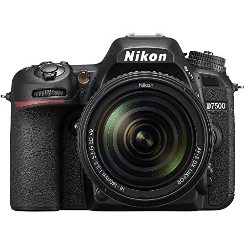 Nikon D7500 20.9MP DSLR Digital Camera with 18-140mm VR Lens (1582) Deluxe Bundle with SanDisk 64GB SD Card + Large Camera Bag + Filter Kit + Spare Battery + Telephoto Lens