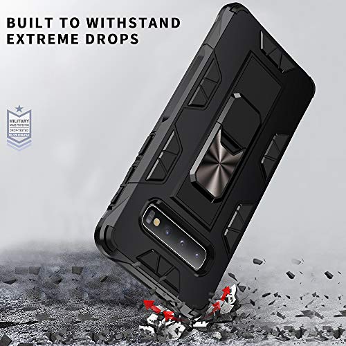 Samsung Galaxy S10 Case Military Grade Shockproof with Kickstand Stand Built-in Magnetic Car Mount Armor Heavy Duty Protective Case for Samsung Galaxy S10 Phone Case (Blue)