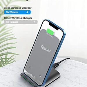 Wireless Charger, ikeer Fast Wireless Charging Stand,15W Compatible with iPhone 14/14Pro/14ProMax/13/13Mini/12/11/XS/XR/X/8plus,for Samsung Galaxy S22/S21/S20/Note 20Ultra