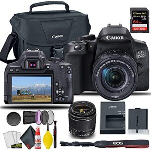 Canon EOS 850D / Rebel T8i DSLR Camera with 18-55mm Lens + Creative Filter Set, EOS Camera Bag + Sandisk Extreme Pro 64GB Card + 6AVE Electronics Cleaning Set, and More (International Model) (Renewed)