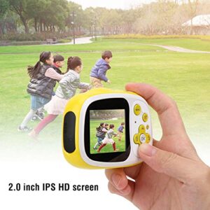 Astibym Children Digital Camera, IPS HD Display Screen 2 Inch Dustproof Waterproof Camera with Children's Camera for Share Photo for Take Pictures(Yellow)