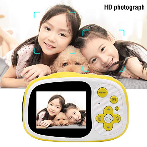 Astibym Children Digital Camera, IPS HD Display Screen 2 Inch Dustproof Waterproof Camera with Children's Camera for Share Photo for Take Pictures(Yellow)