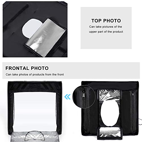 LTRINGYS Photo Studio Light Box 24''x24'' with LED Lights, Collapsible Photography Photo Background Shooting Tents with 4 Photo Backdrops(Black, White, Blue ,Green) 5500K US Plug