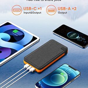 Hiluckey Solar Charger 25000mAh, Outdoor USB C Portable Power Bank with 4 Solar Panels, 3A Fast Charge External Battery Pack with 3 USB Outputs Compatible with Smartphones, Tablets, etc.