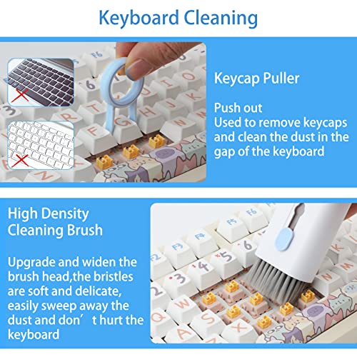 KITANIS Keyboard Cleaning Kit,7 in 1 Electronic Cleaner Kit,2 Pack Multi-Function Soft Brush Cleaning Tools Kit for Airpods/Cell Phone/PC/Laptop/Computer/Bluetooth Earphones (3nd Generation)