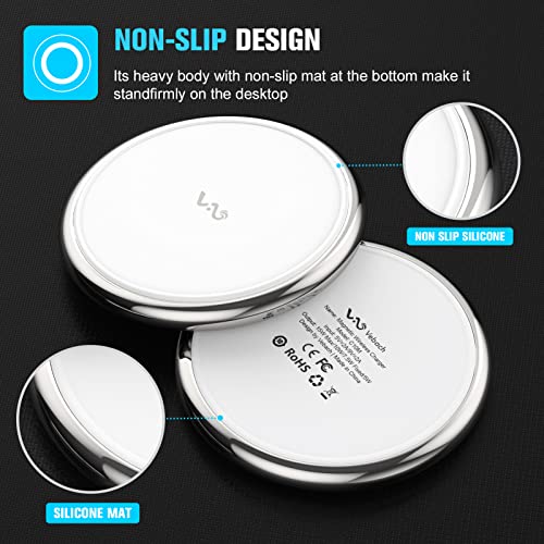 Magnetic Wireless Charger, Vebach Aluminum Fast Wireless Charging Pad with Detachable Cable Compatible with iPhone 14/14 plus/13/13 Pro/13 Pro Max/13 Mini, 12/12 Pro/12 Pro Max, AirPods 3 2 Pro etc