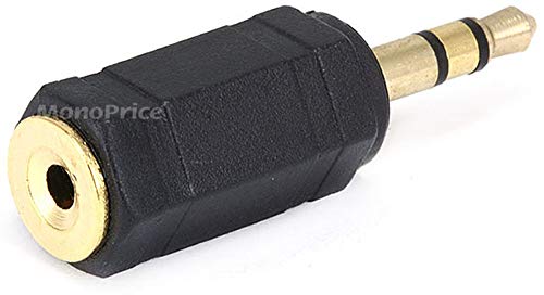 Monoprice 107126 3.5mm Stereo Plug to 2.5mm Stereo Jack Adaptor, Gold Plated