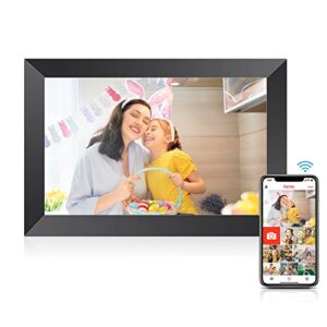frameo digital picture frame 10.1 inch, wifi digital photo frame 1280 * 800 fhd ips touch screen with 16gb storage, wall mountable, auto-rotate, share photos and videos via app from anywhere