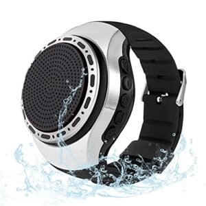 oridecor wireless wearable waterproof wrist portable bluetooth speaker watch with multi function fm radio & mp3 player & tws & selfie & ultra long standby time for running, hiking, riding（silver）