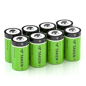 taken cr123a battery 123 batteries lithium 3.7v rechargeable batteries 8 pack for arlo cameras (vmc3030/vmk3200/vms3330/3430/3530), flashlight, microphone