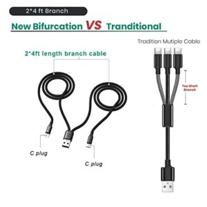 EROE Dual USB C Charging Cable Multi USB Charge Cable 2 in 1 Type C Multiple Charging Cord with Dual Type-C Connectors for Most Phones & Tablets…