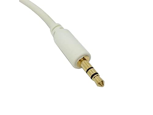 ClipGrip Stereo AUX 3.5mm Input to 30-Pin Male Dock Connector Cable Adapter (White)
