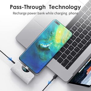 [2 Pack] Mini Portable Charger USB-C Power Bank 5200mAh,LCD Display 15W PD Fast Charging Battery Pack Backup Charger Compatible with Samsung Galaxy S22/S21/S10/S9,Note 20/10,Moto,LG,Android Phones etc