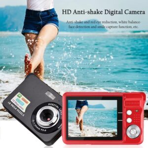 Digital Camera, Compact Camera,2.7 inch Pocket Camera,Rechargeable Small Digital Camera for Kids,School,Children,Adults,Photography with Digital Zoom(32GB SD Card Included,1 Battery) (Silver)