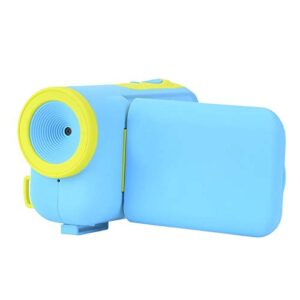 tgoon kids hd camera, practical diy cartoon stickers 1.77inch hd screen child video camera for children birthday gift(blue)