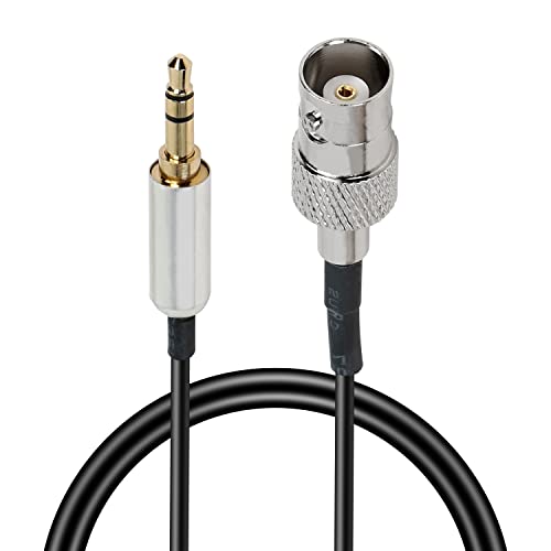 MEIRIYFA BNC Female to 3.5mm Coaxial Power Audio Cable, BNC Female Jack to 1/8" TRS Stereo Male Plug Audio Cable 1.2Ft (BNC Female to 3.5mm Male)