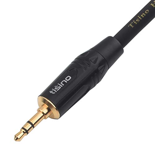 DISINO 1/8 to 1/4 Stereo Cable, Heavy Duty 3.5mm Mini Jack TRS to 6.35mm Jack TRS Audio Interconnect Path Cord Lead - 6.6 feet