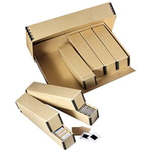 lineco, archival slide storage box 15.5″ x 11.5″ x 3″, holds up to 840 slides, with 6 inner slide file cases, tan