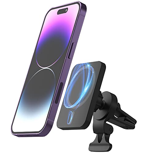 TALK WORKS Cell Phone Car Mount Compatible w/iPhone 13/13 Pro/13 Pro Max/14/14 Plus/14 Pro/14 Pro Max, 12, Mini, Pro/Max, MagSafe - Air Vent Magnetic Holder Stand (Black)