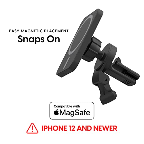 TALK WORKS Cell Phone Car Mount Compatible w/iPhone 13/13 Pro/13 Pro Max/14/14 Plus/14 Pro/14 Pro Max, 12, Mini, Pro/Max, MagSafe - Air Vent Magnetic Holder Stand (Black)