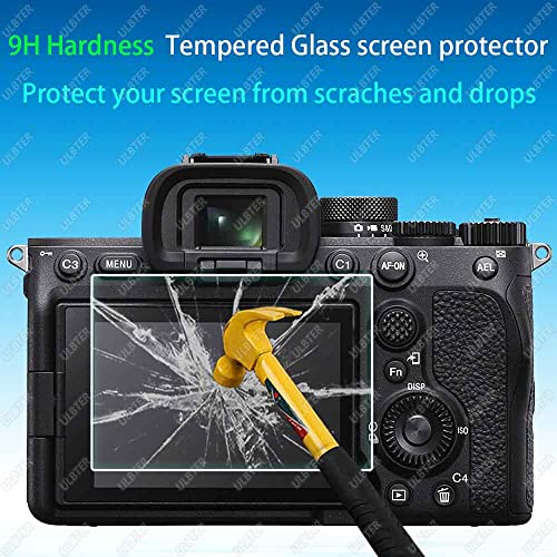 Screen Protector for Sony A7 IV Alpha 7 IV A7IV A7M4 A74 & Hot Shoe Cover [3+2 Pack], ULBTER Tempered Glass Cover 0.3mm 9H Hardness Anti-Scrach Anti-Bubble