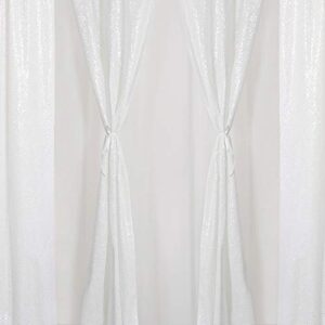 White Sequin Backdrop Curtain 4 Pack 2ft x 8ft Backdrop Birthday Party Backdrop Wedding Ceremony Background