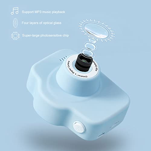 Weiyiroty Child Camera, One Key Video Recording Support MP3 Kids Gift Cartoon Mini Camera 200W Pixels for Kids(Sky Blue)