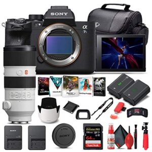 sony alpha a7s iii mirrorless digital camera (body only) (ilce7sm3/b) + sony fe 70-200mm lens + 64gb memory card + np-fz-100 battery + corel photo software + case + external charger + more (renewed)