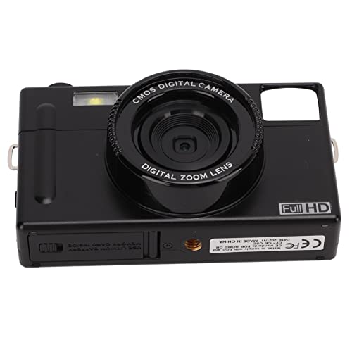 PUSOKEI Micro Single Camera, 1080P FHD Micro Single Camera with 3.0 Inch LCD Display, Portable Mirrorless Camera 16X Digital Zoom 24MP Built in Microphone(Black)