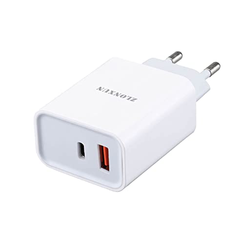 Fast European Charger Plug EU (USB C+USB A) Power Adapter for Samsung Galaxy S22/S21/S20/S10/S22 Ultra/S21+/S20 FE/A53/A32,iPhone 13/12/11/XS/XR,Motorola, Google Pixel