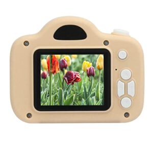 weiyiroty child camera, one key video recording support mp3 kids gift cartoon mini camera 200w pixels for kids(light yellow)