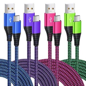 usb type c cable, besgoods 4-pack 10ft usb c cable fast charge nylon braided usb a to c charging cable compatible with samsung galaxy note 8 9 s8 s9 s10, lg v30 v20 g5 g6, google pixel and more