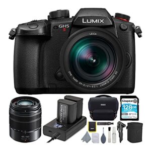 panasonic lumix gh5 mark ii mirrorless camera with 12-60mm f/2.8-4 lens bundle (5 items)