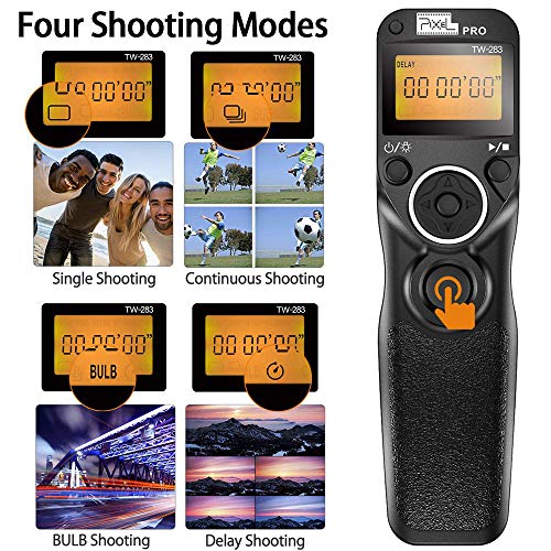 Remote Shutter Release Compatible for Nikon, Wireless Shutter Release Timer Remote Control Pixel TW-283 DC0/DC2 Compatible for Nikon D5200 D5300 D7100 D850 D800 D750 D610