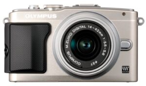 olympus e-pl5 mirrorless digital camera with 14-42mm lens, silver